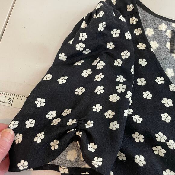 Reformation Black Floral Jumpsuit Wide Leg Button Up Women's Size 4 Prairie - Picture 4 of 16